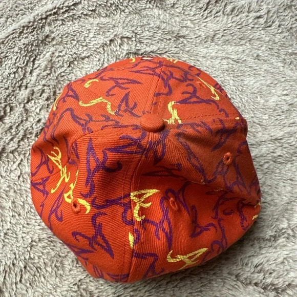 Atlanta Braves Hat New Era 59Fifty All Over Print Baseball Cap Orange 7 3/8 New - Picture 4 of 16